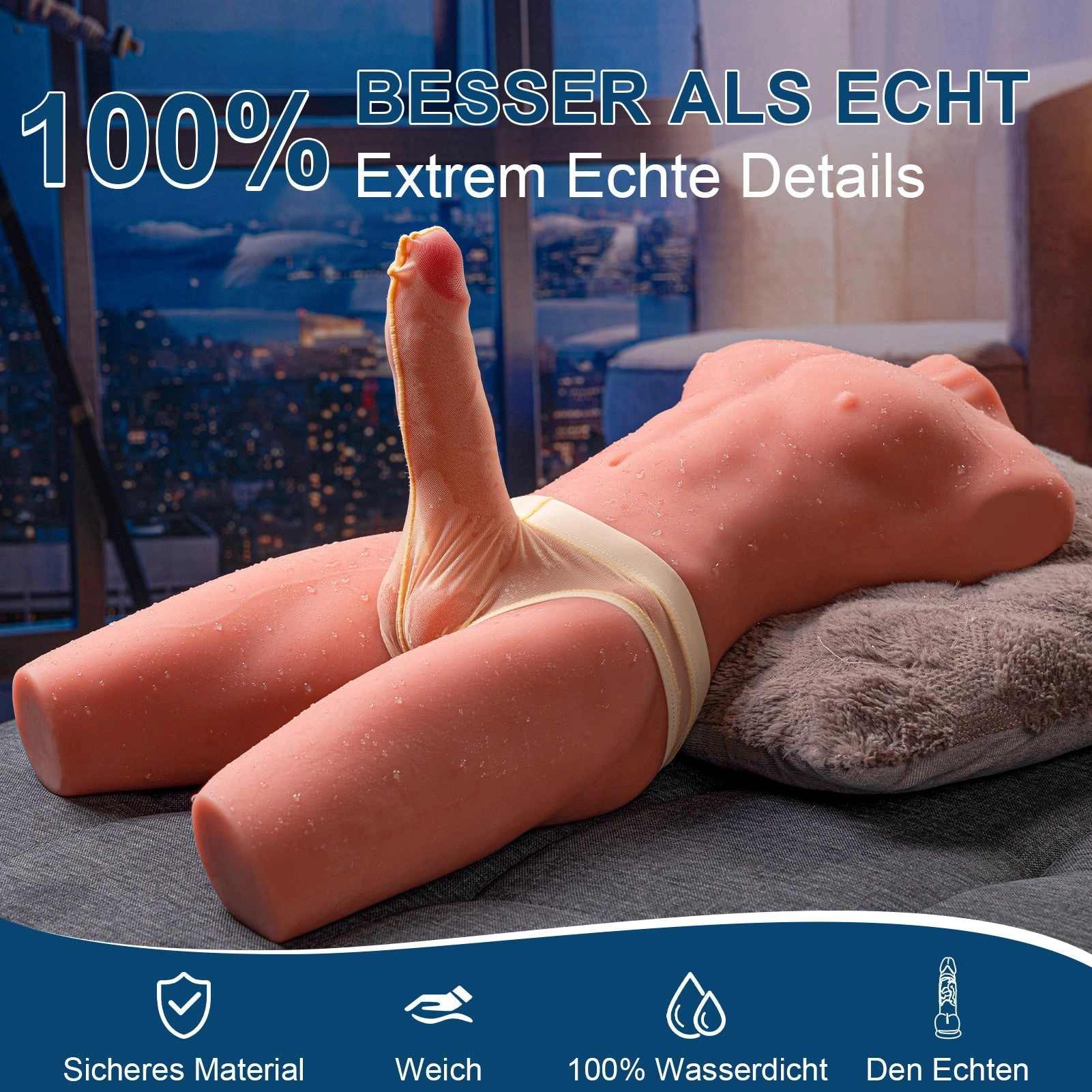 17.6 LB Realistic 3D Male Torso with 6.7 Inch Simulated Penis