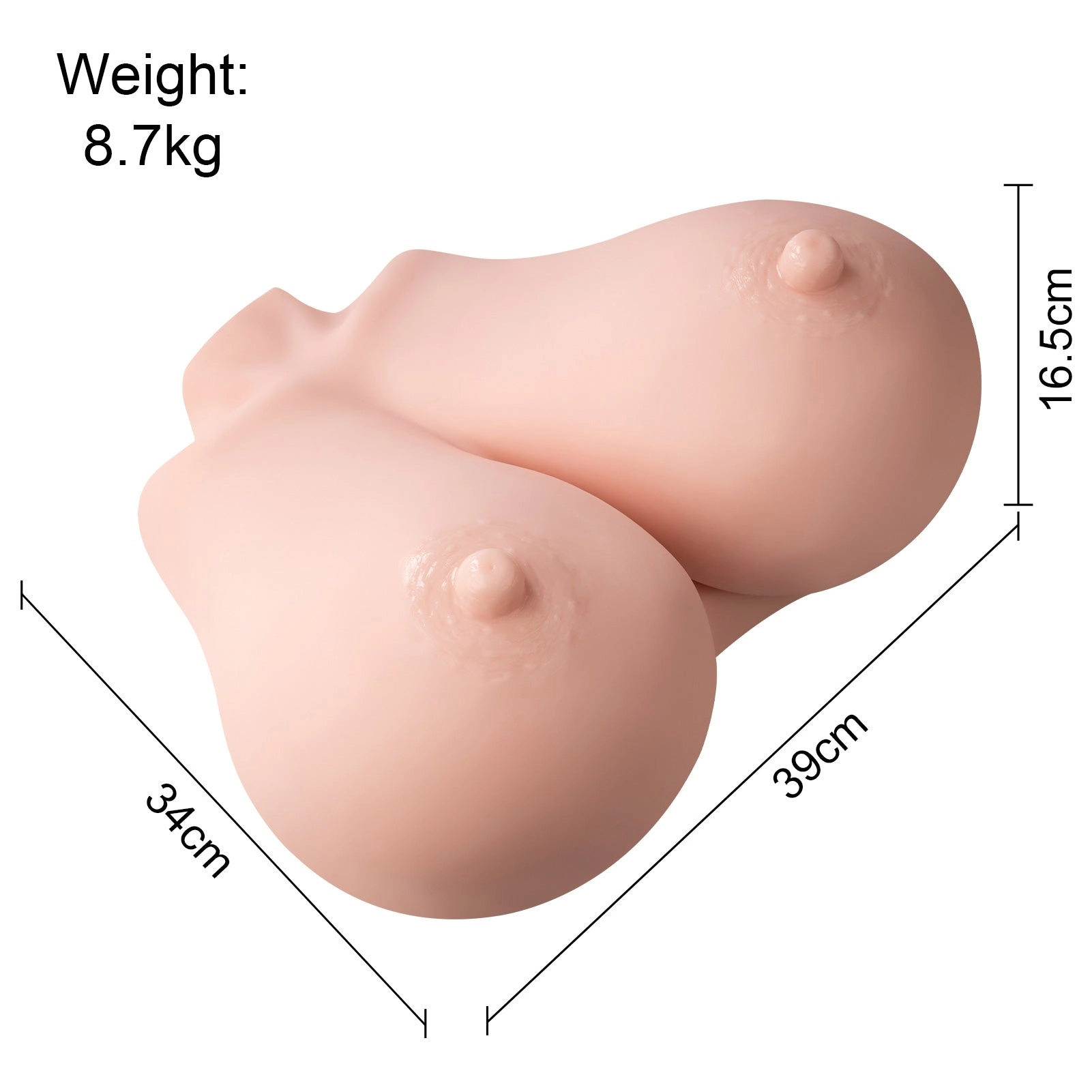 19.1LB Ultra-Realistic Bouncy Breast Torso