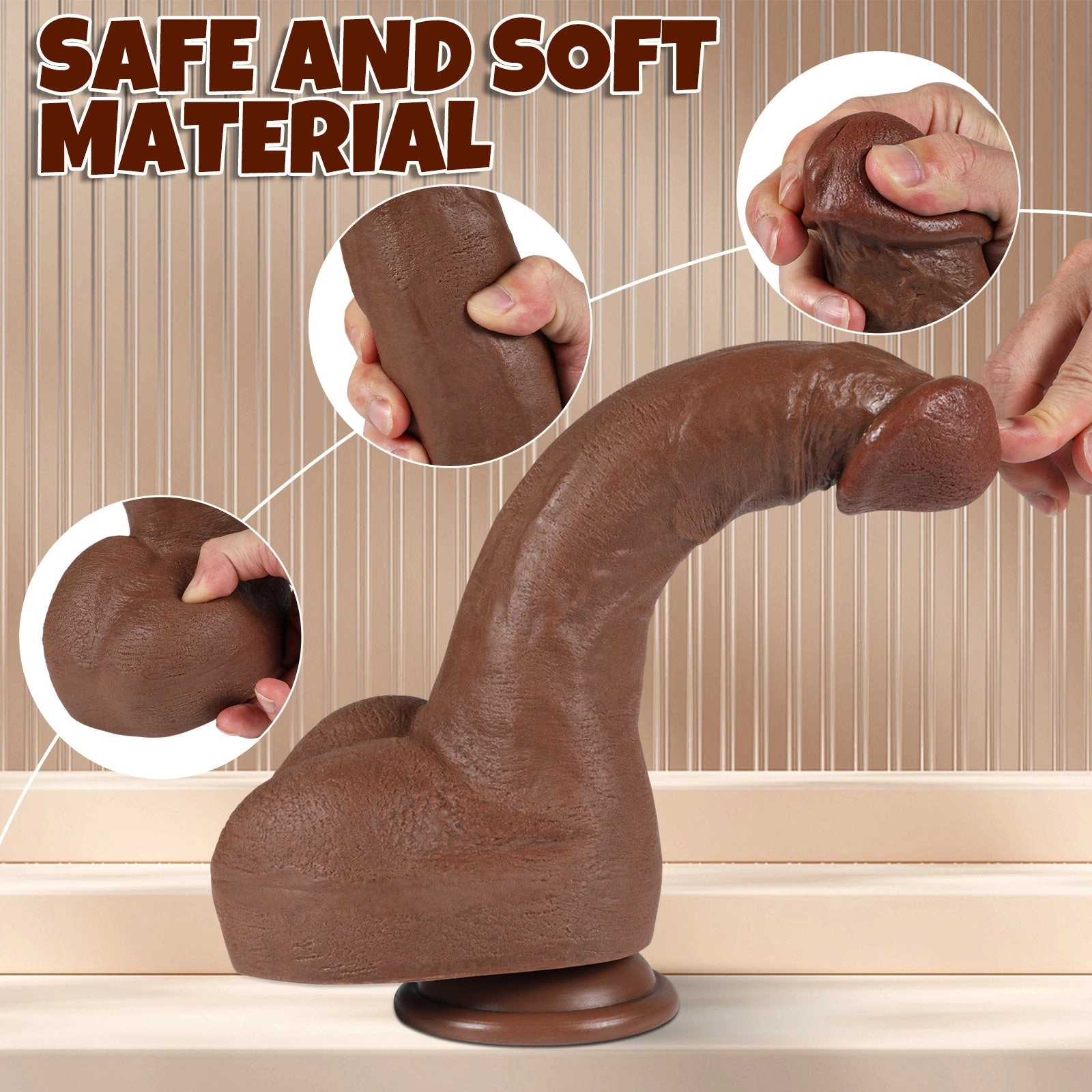 22 Inch Realistic Textured Dildo with Suction Base