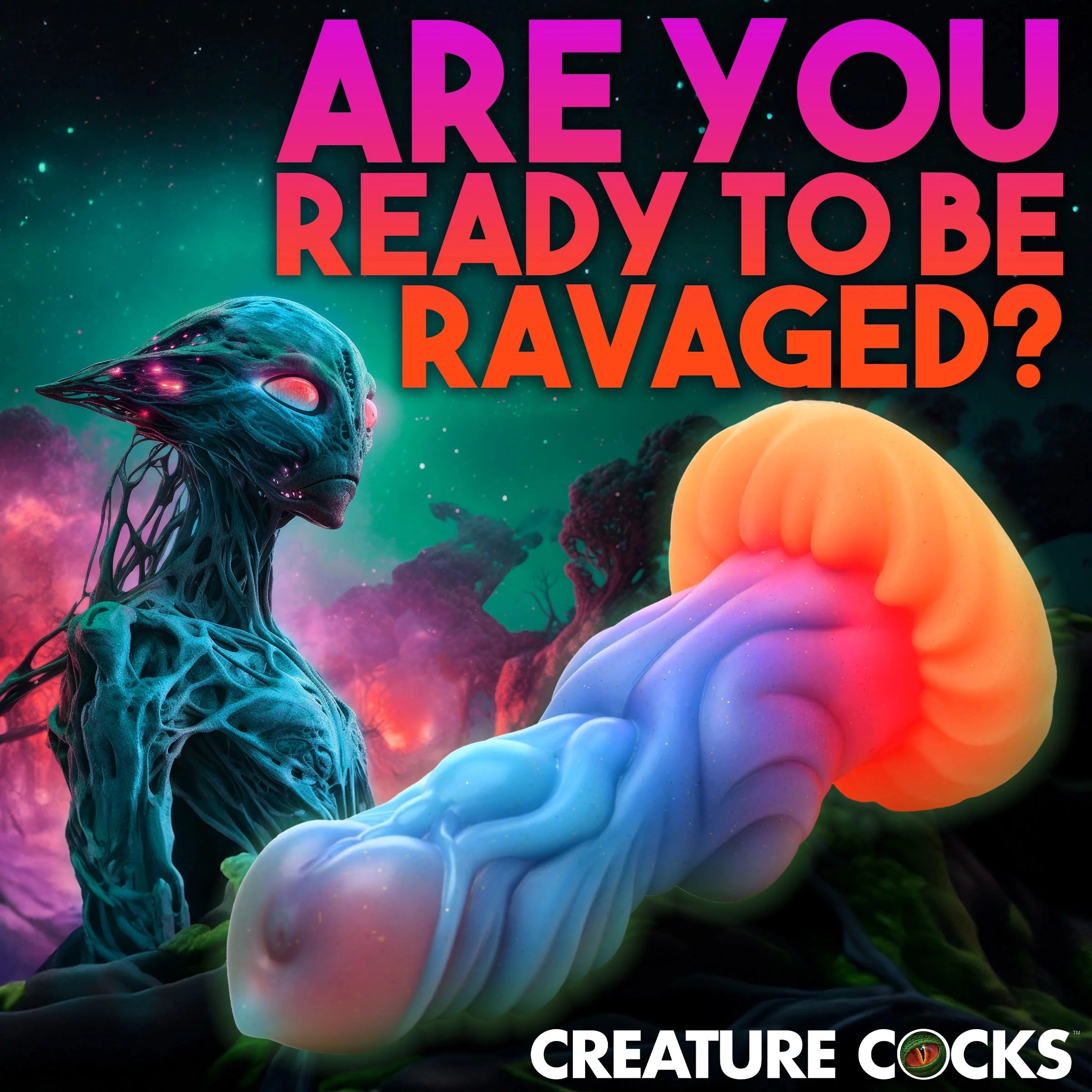 ALIEN INVADER GLOW-IN-THE-DARK DILDO
