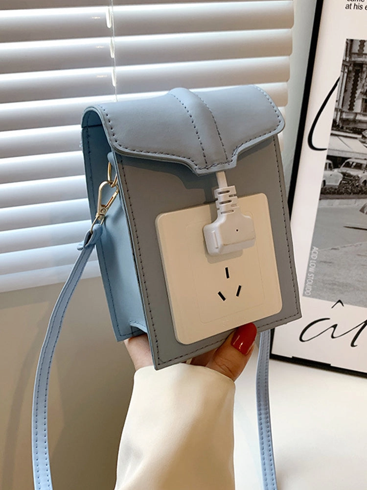 Creative Socket Shaped PU Mini Clutch Purse Crossbody Bag
