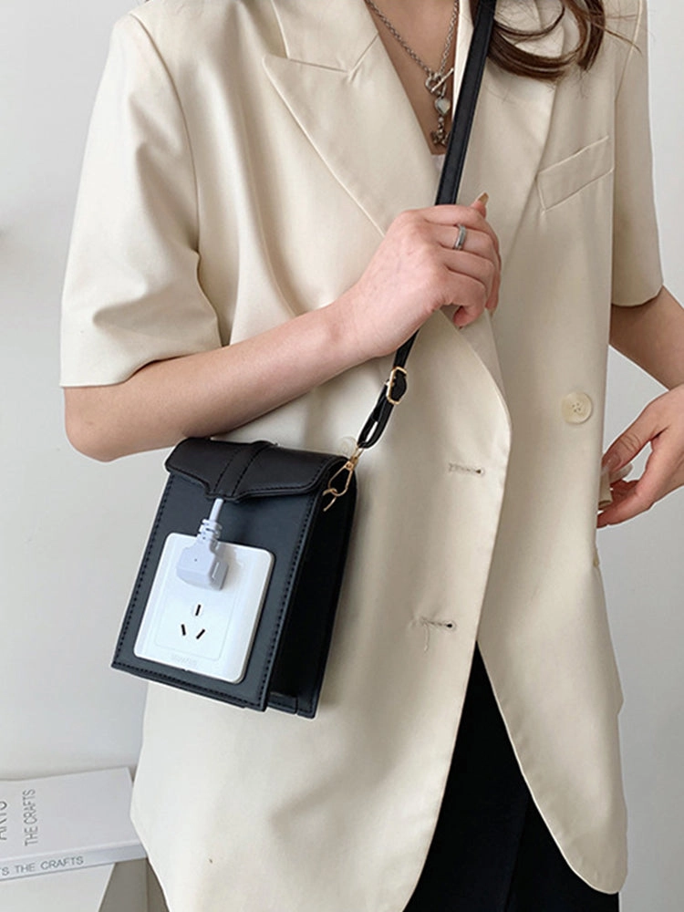 Creative Socket Shaped PU Mini Clutch Purse Crossbody Bag