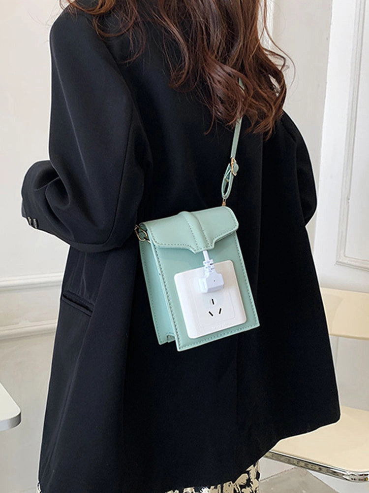 Creative Socket Shaped PU Mini Clutch Purse Crossbody Bag