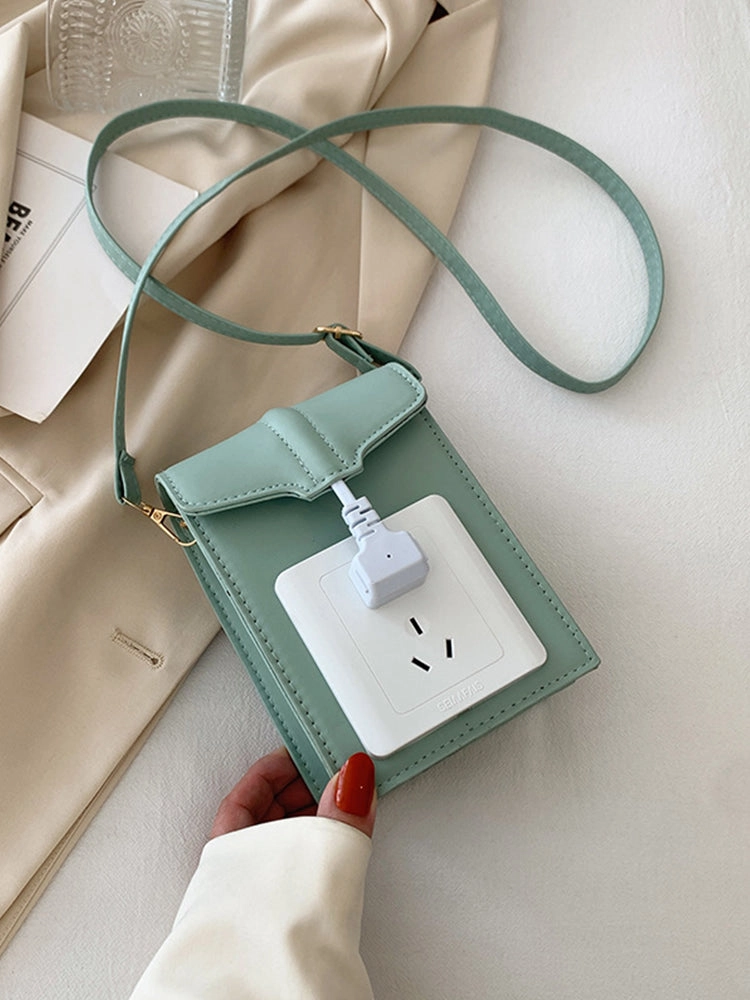 Creative Socket Shaped PU Mini Clutch Purse Crossbody Bag