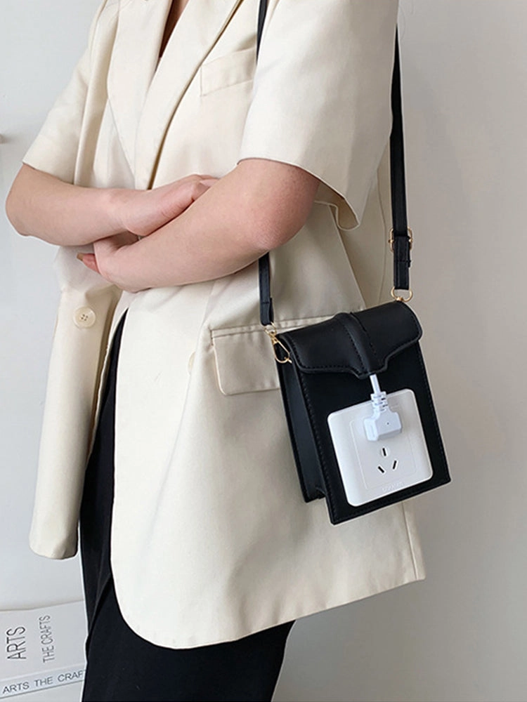 Creative Socket Shaped PU Mini Clutch Purse Crossbody Bag