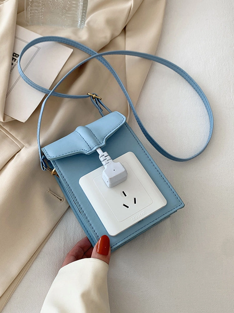 Creative Socket Shaped PU Mini Clutch Purse Crossbody Bag