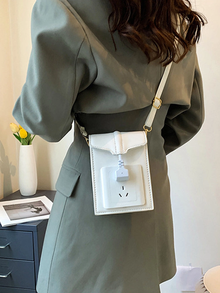 Creative Socket Shaped PU Mini Clutch Purse Crossbody Bag