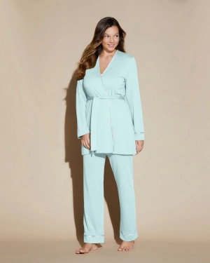 Curvy 3-Teiliges Pyjama-Set Mit Bademantel