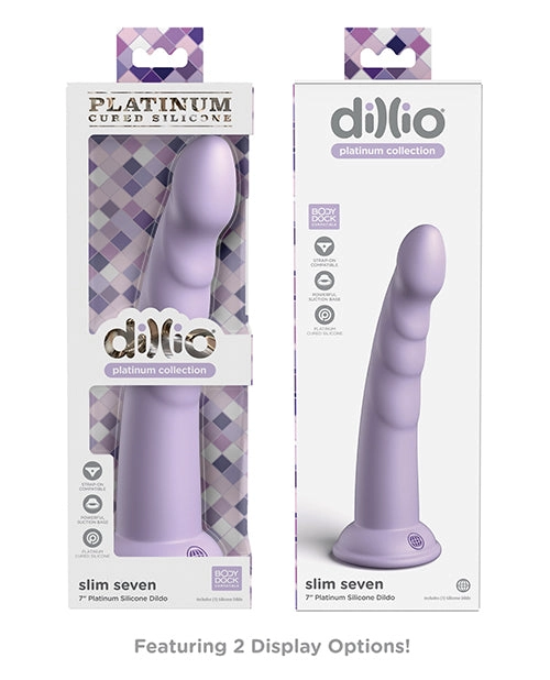 Dillio Platinum 7 Inch Slim Seven Silicone Dildo - Strap On Compatible
