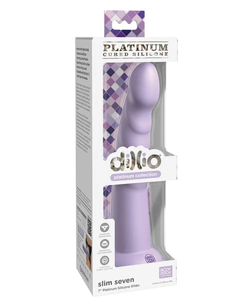 Dillio Platinum 7 Inch Slim Seven Silicone Dildo - Strap On Compatible