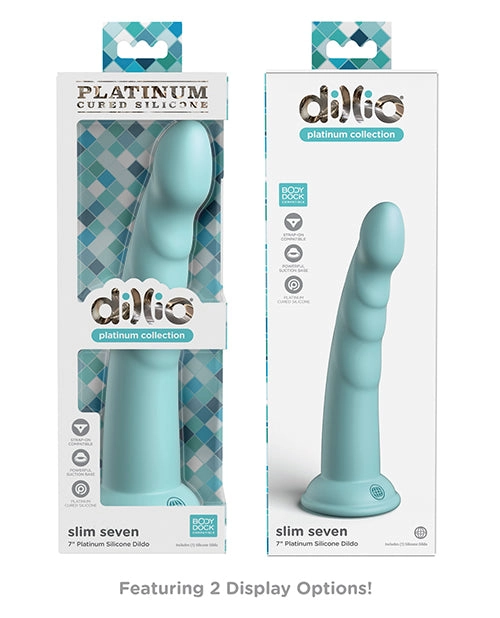 Dillio Platinum 7 Inch Slim Seven Silicone Dildo - Strap On Compatible