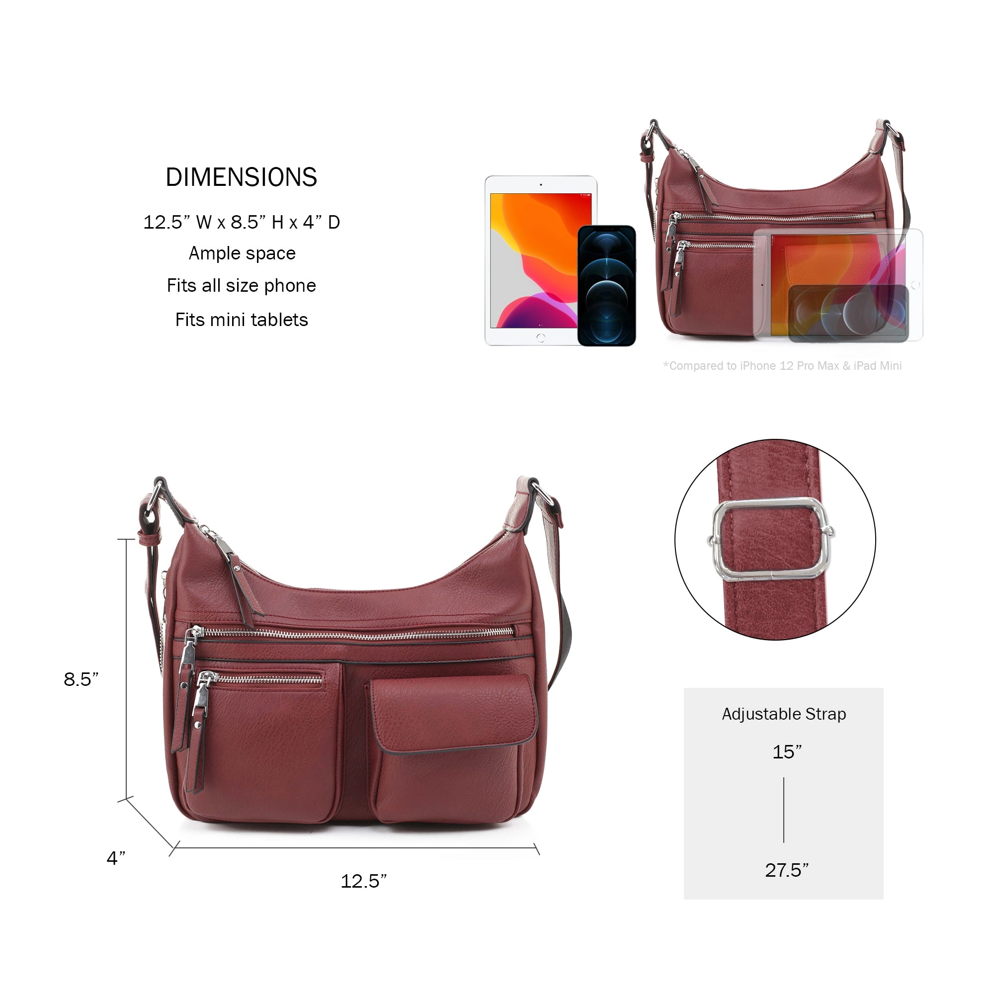 Elle Concealed Carry Hobo Handbag