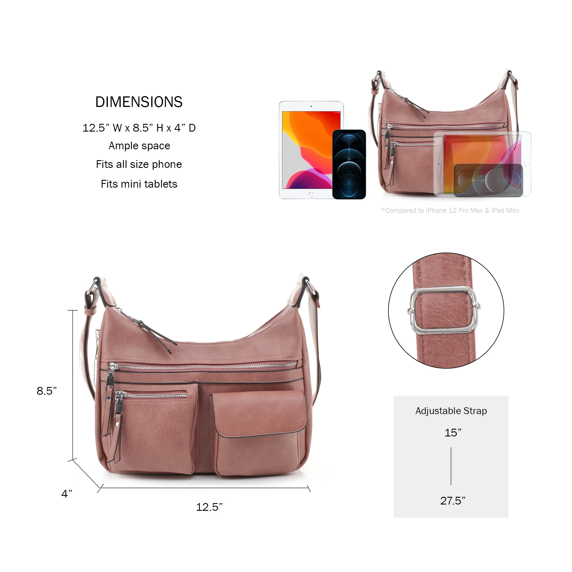 Elle Concealed Carry Hobo Handbag