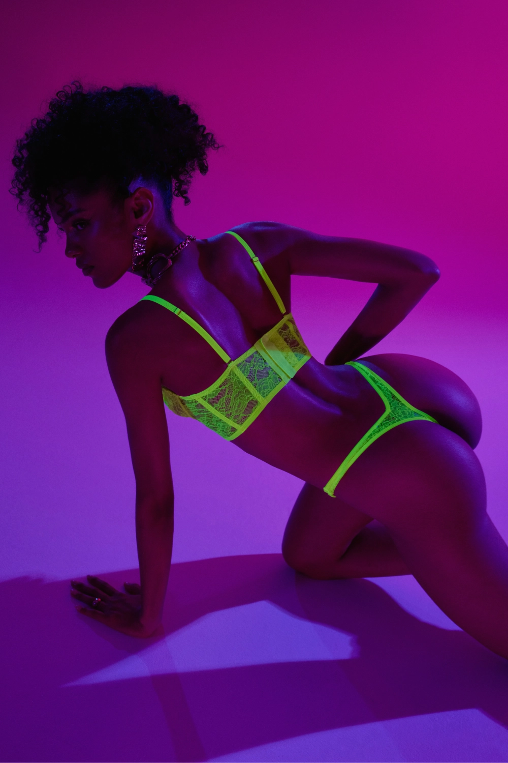 Flashback Lace Tanga Thong Yellow