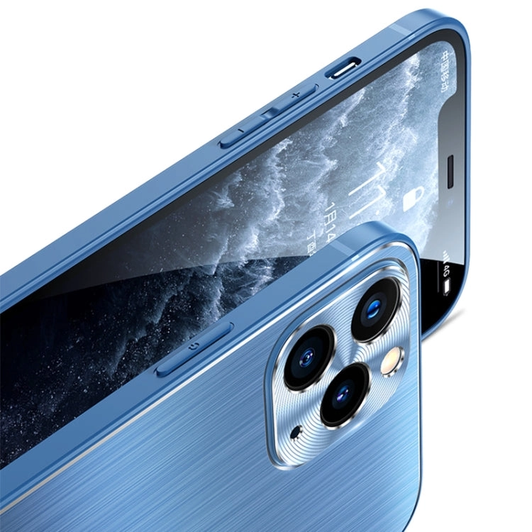 For iPhone 11 Brushed Texture Shockproof Phone Case