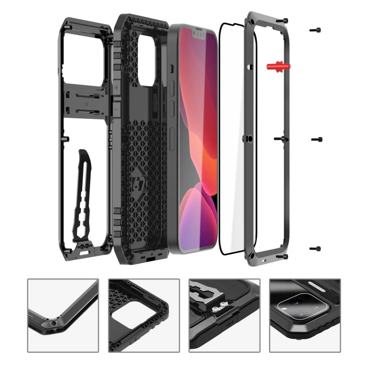 For iPhone 12 Armor Shockproof Splash-proof Dust-proof Phone Case with Holder