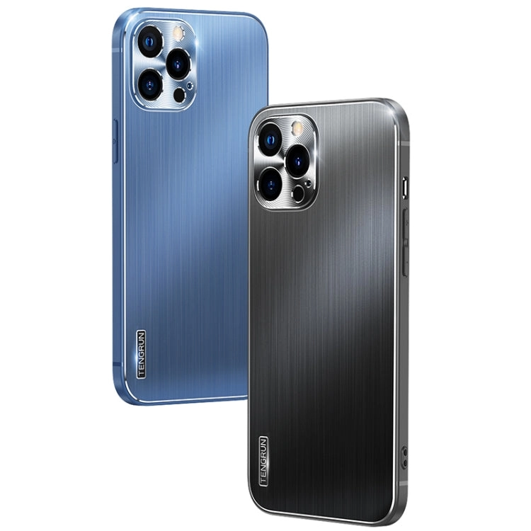 For iPhone 12 Brushed Texture Shockproof Phone Case