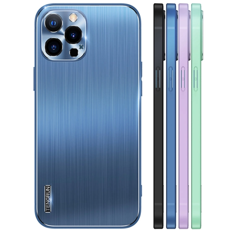 For iPhone 12 Brushed Texture Shockproof Phone Case