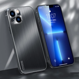 For iPhone 13 Brushed Texture Shockproof Phone Case