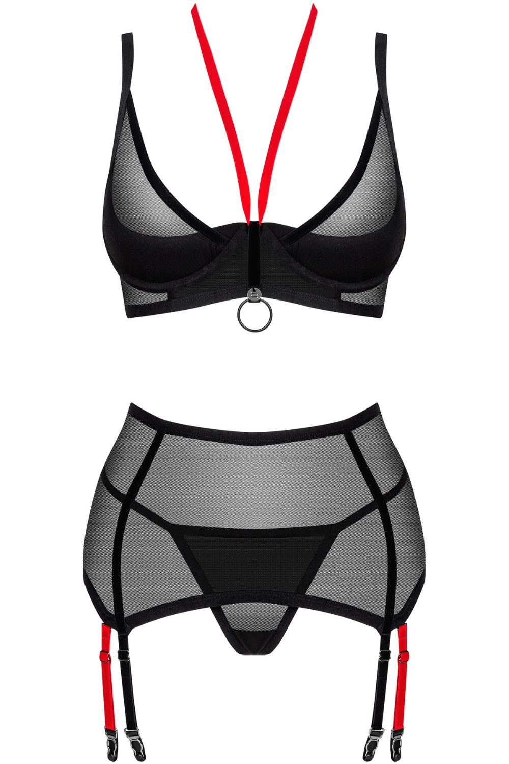 Glandez Bra, Thong & Suspender