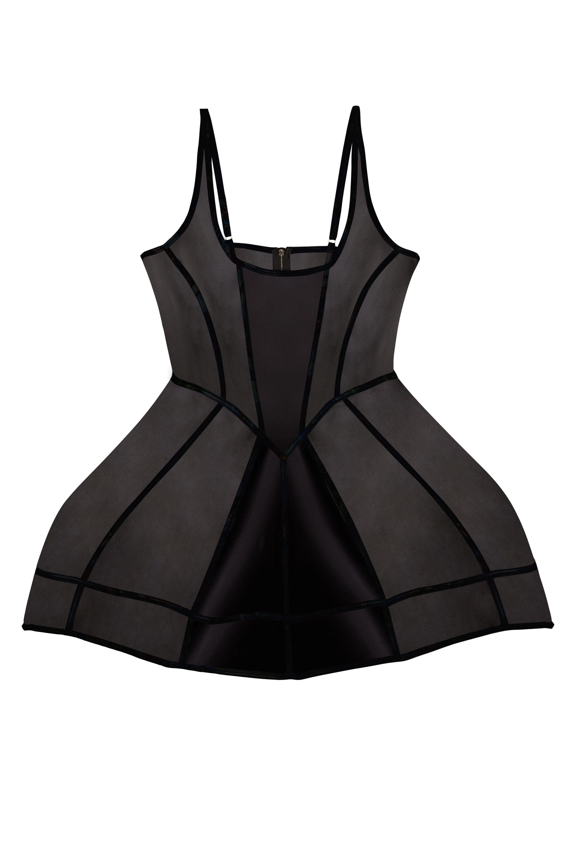 Gracie Black Boned Underbust Mesh Dress