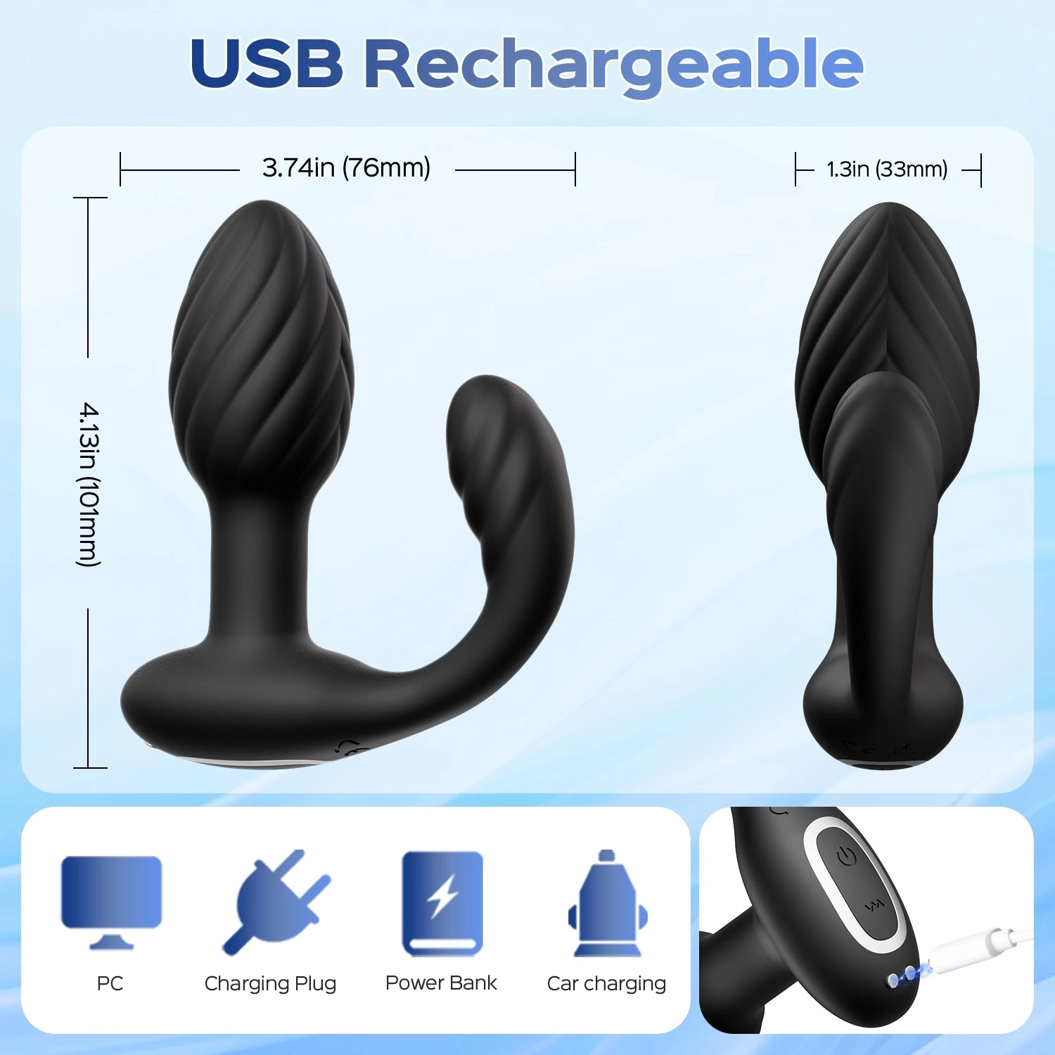 Harper - Vibrating & Rotating Butt Plug with Remote Control