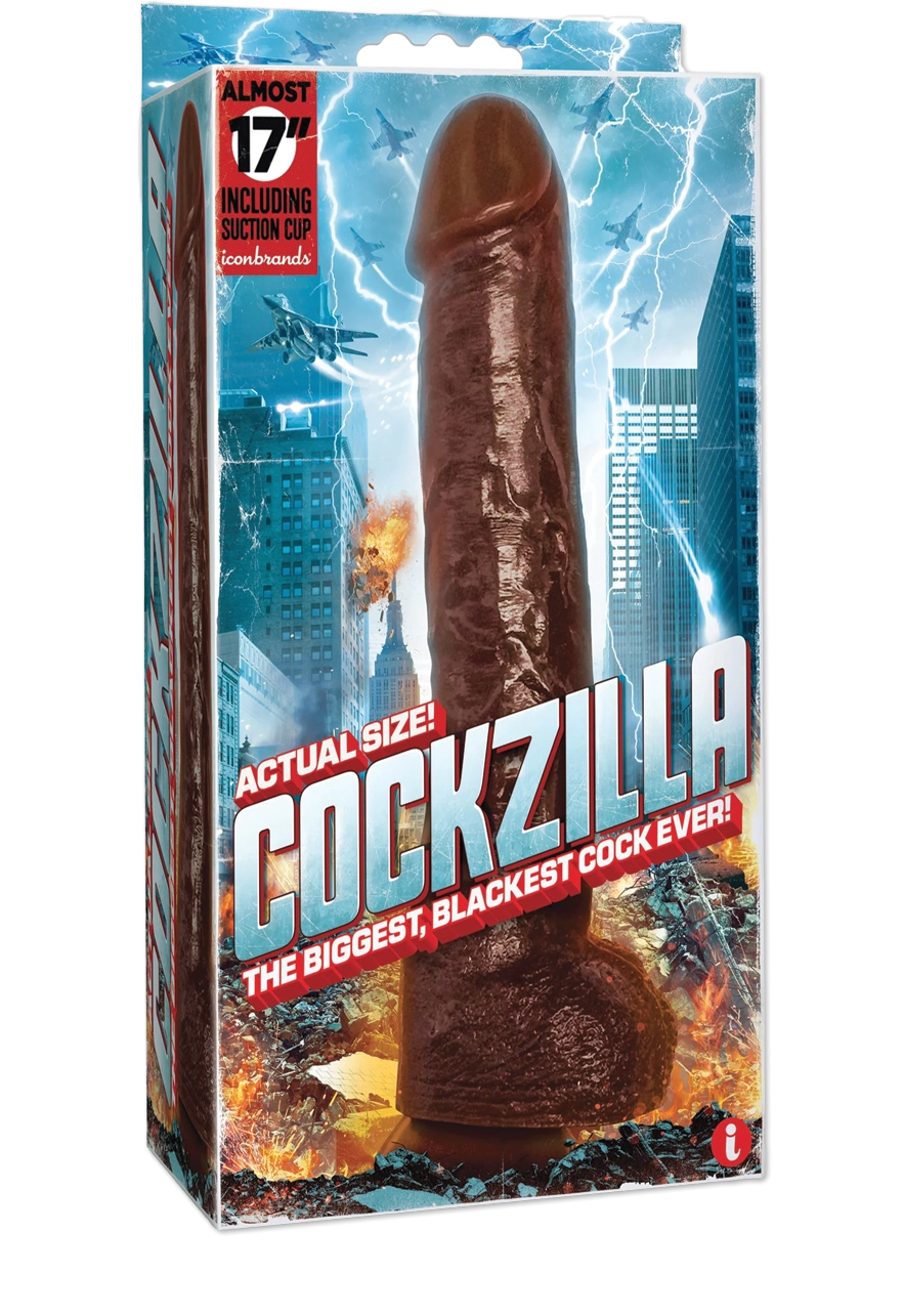 IconBrands - Cockzilla - Massive Nearly 17 Inch Realistic Black Colossal Cock