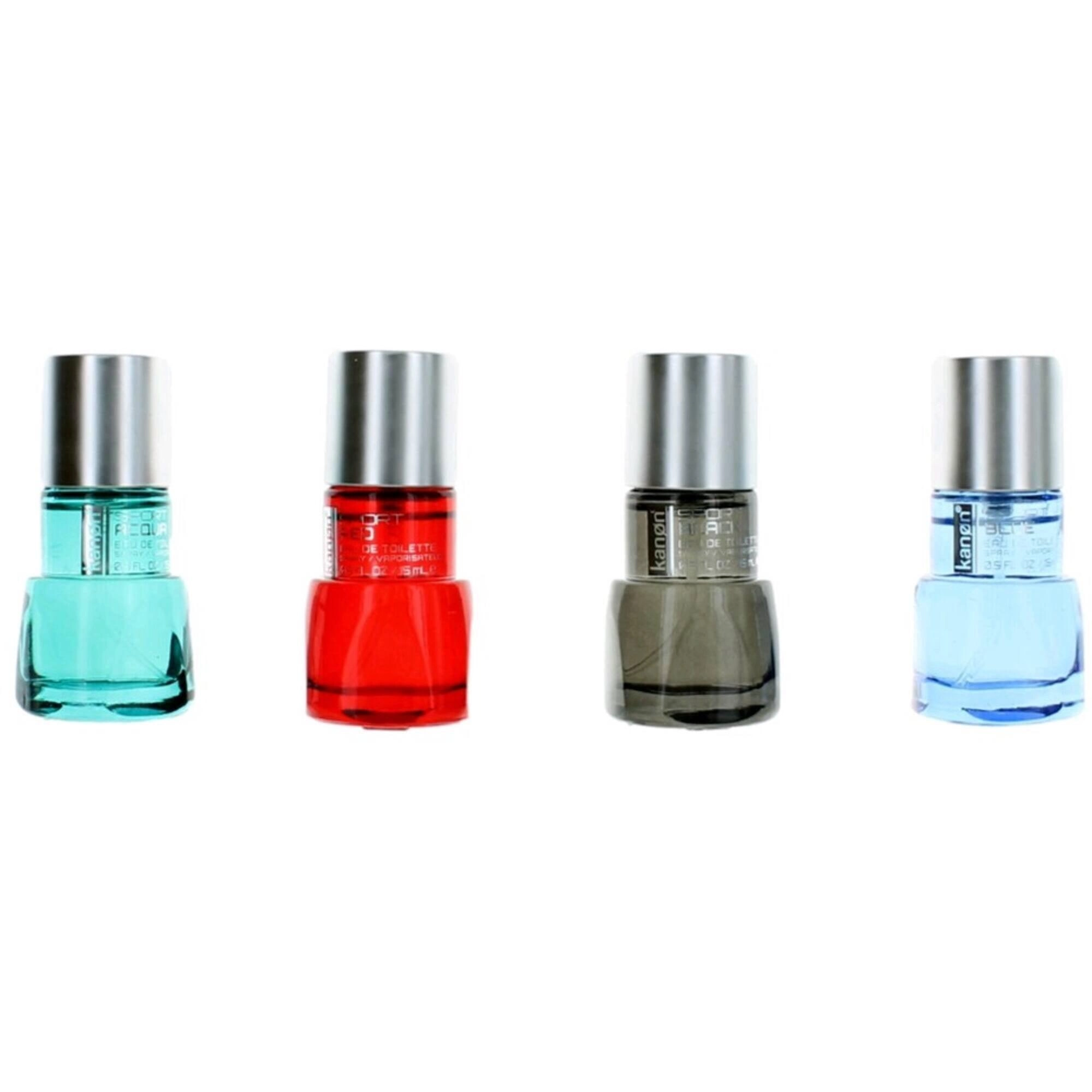 Kanon Men's Variety Set - Sport Acqua, Red, Black, Blue Eau De Toilette Spray, 4 Piece