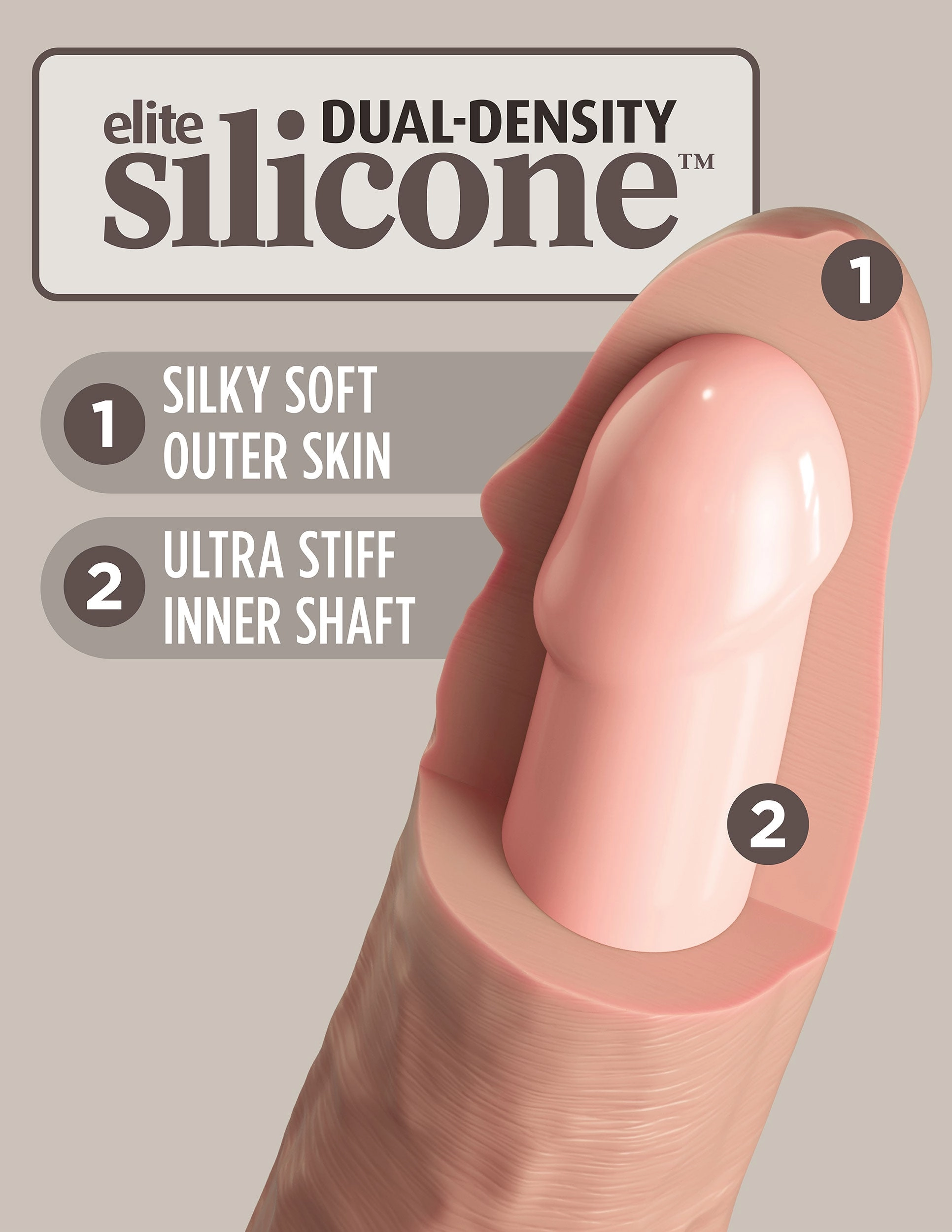 King Cock Elite 6 Inch Dual Density Silicone Cock