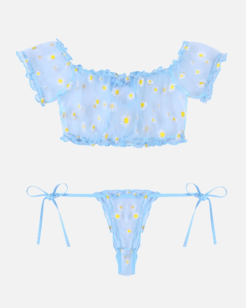 Lace Ruffle Bra and Panty Set