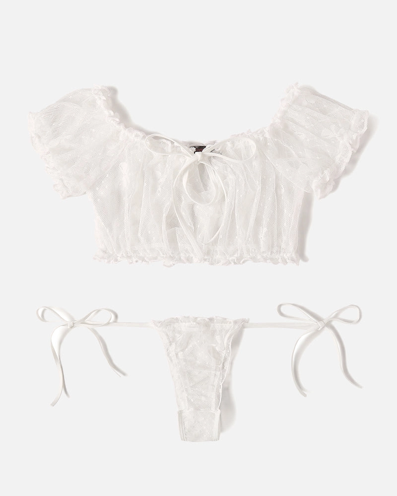 Lace Ruffle Bra and Panty Set