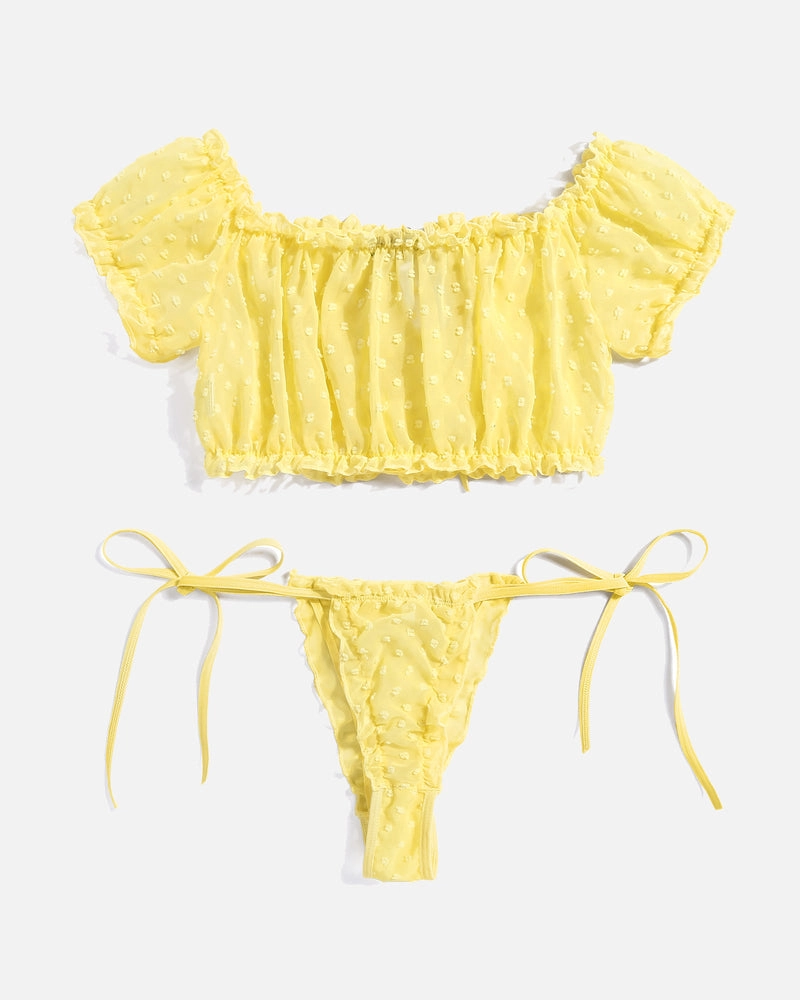 Lace Ruffle Bra and Panty Set