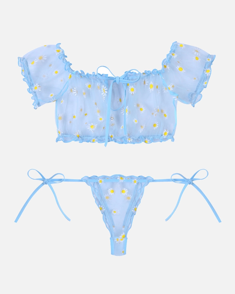 Lace Ruffle Bra and Panty Set