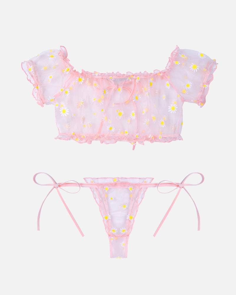 Lace Ruffle Bra and Panty Set