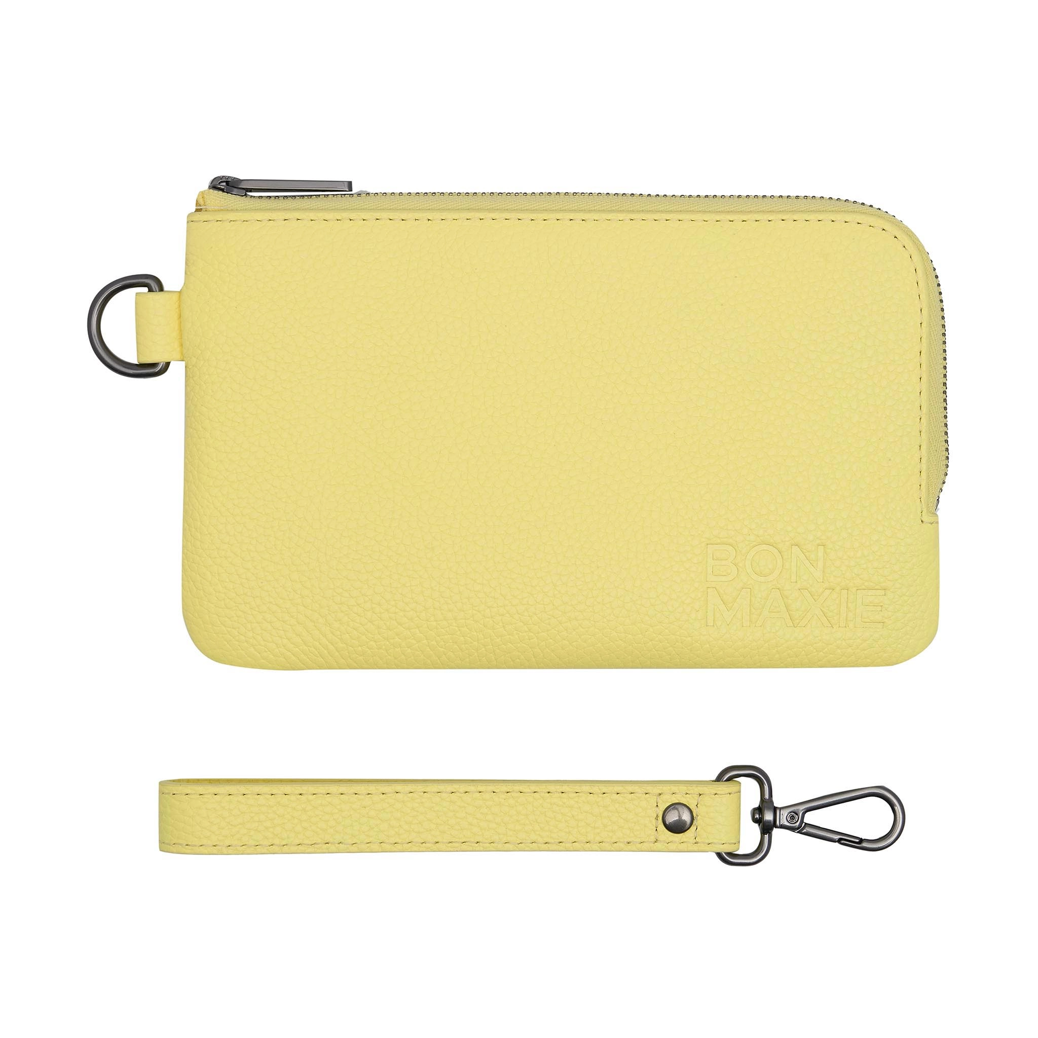 Leather Phone Wallet Pouch -- Lemon
