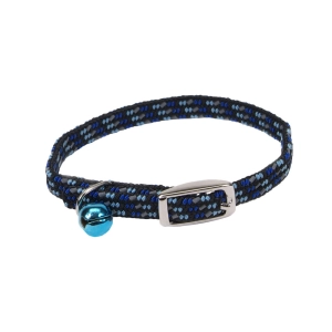 Li'l Pals® Elasticized Safety Kitten Collar with Reflective Threads, Black with Blue