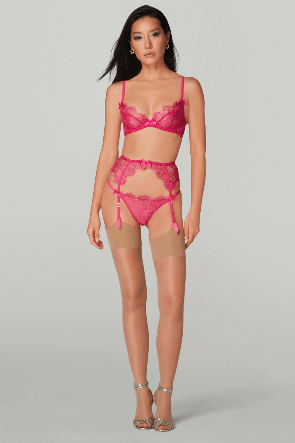 Lorna Lace Suspender Belt Fuchsia, Size 3 (UK 10)