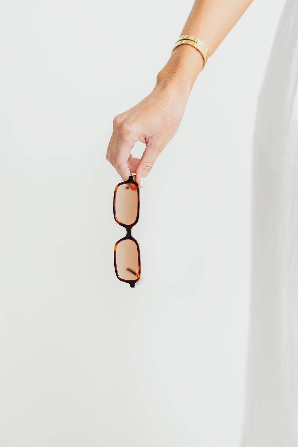 Miki Acetate Rectangular Sunglasses in Tortoise/Brown