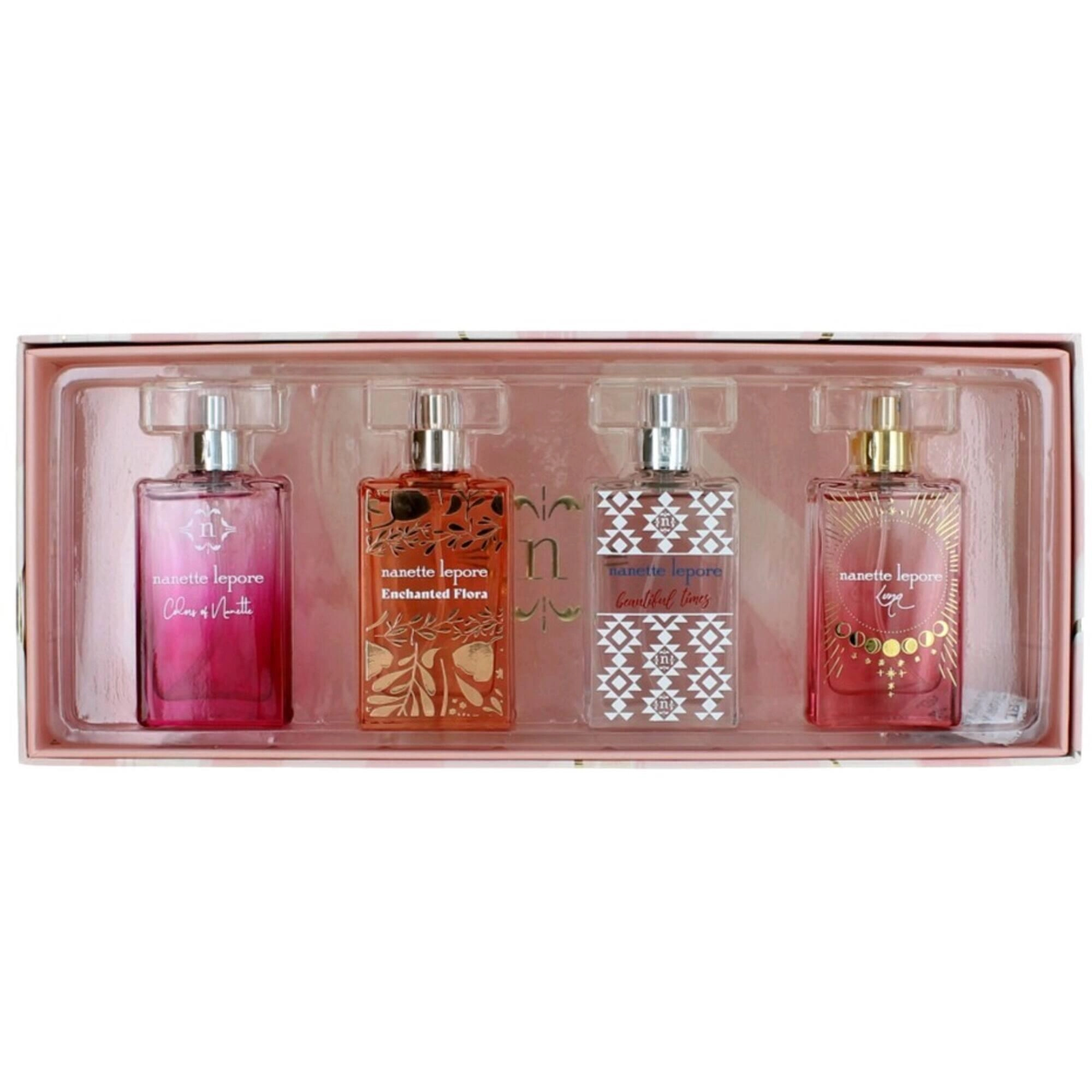 Nanette Lepore Women's Variety Set, 0.68 oz EDP Sprays Long Lasting Fragrance, 4 Piece