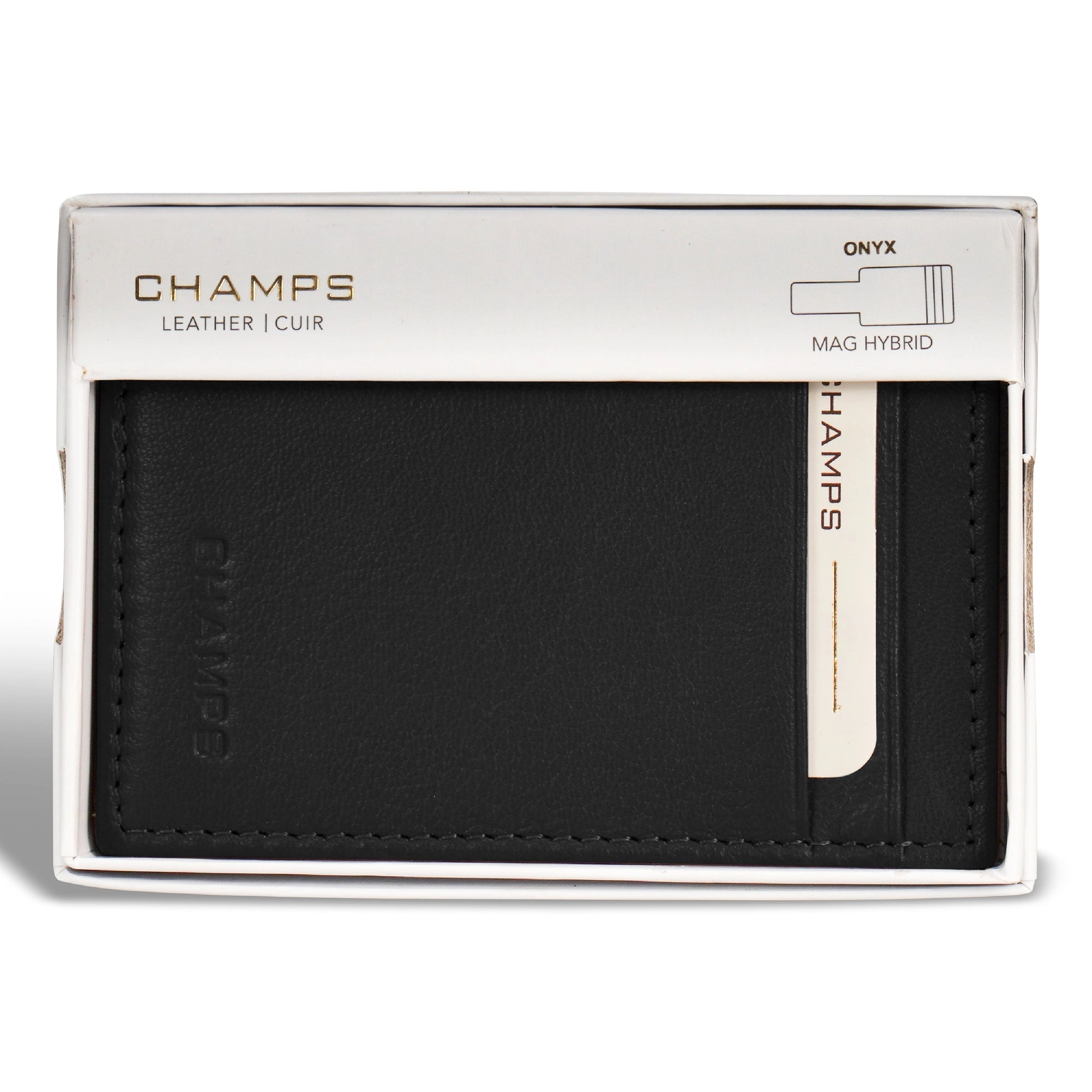 Onyx / Leather Mag Hybrid Card Holder *Drop Ship*