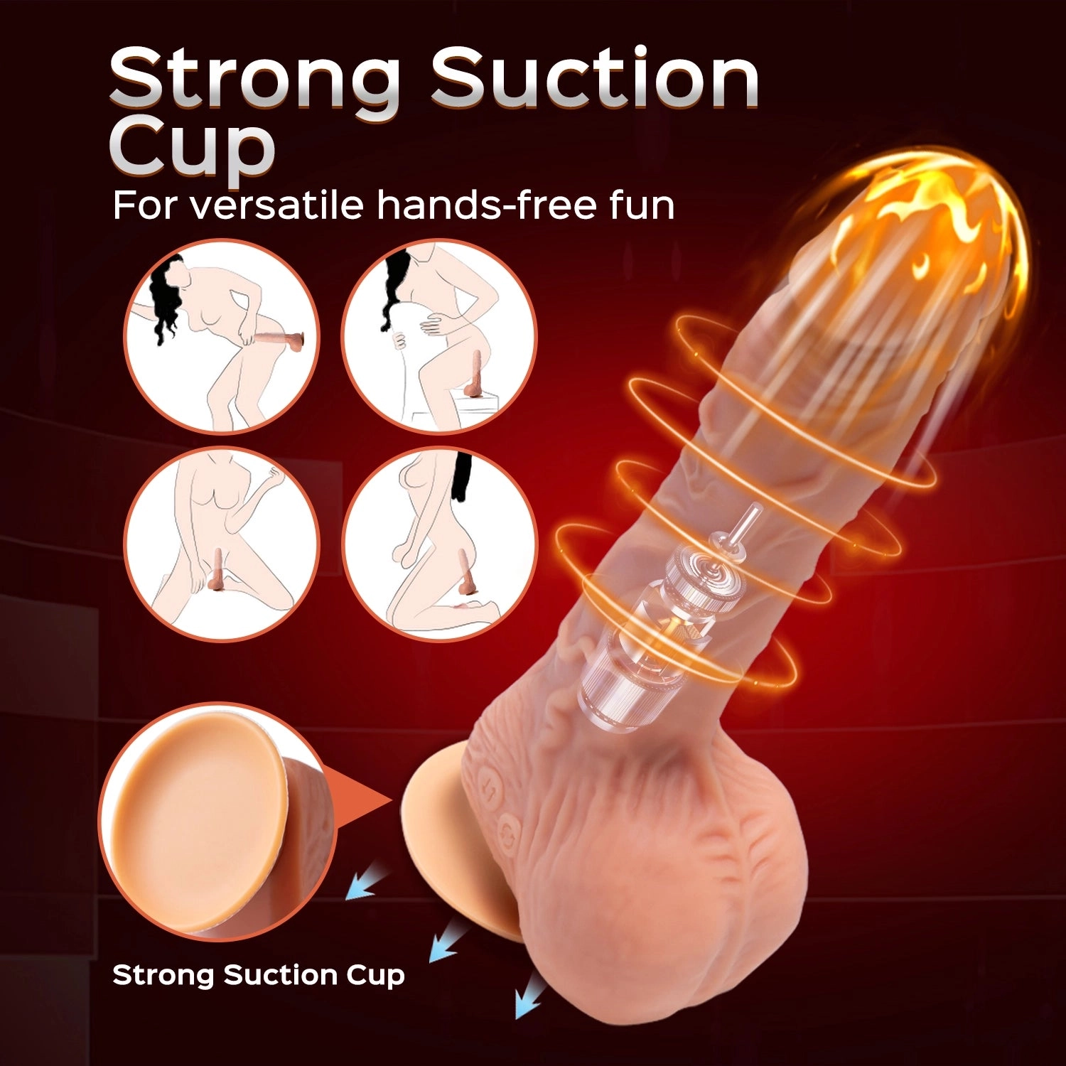 Owen - 8 Inch Remote Control Thrusting Realistic Dildo with Rotating Beads