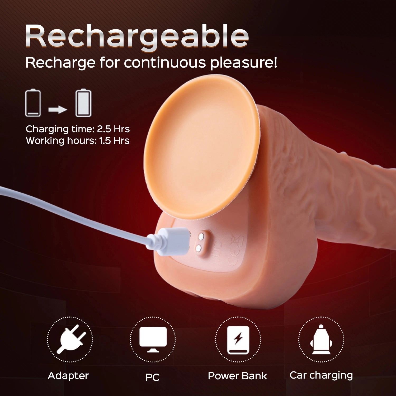 Owen - 8 Inch Remote Control Thrusting Realistic Dildo with Rotating Beads