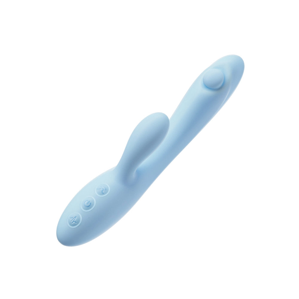 Play With Me By Blush® | Moondust Magic - 8 Inch G Spot Clitoral Rabbit Vibrator - 10 Dual Vibration Modes - Soft Silicone - Blue
