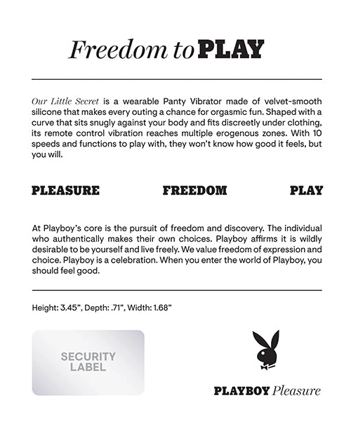 Playboy Pleasure Our Little Secret Remote Panty Vibrator