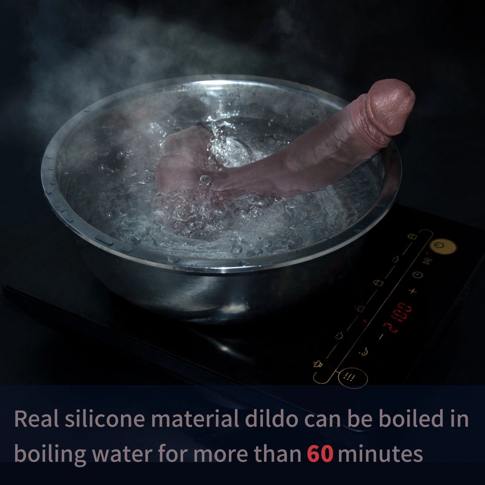 QUTOYS 9.2in Handmade Realistic Silicone Dildo-Black