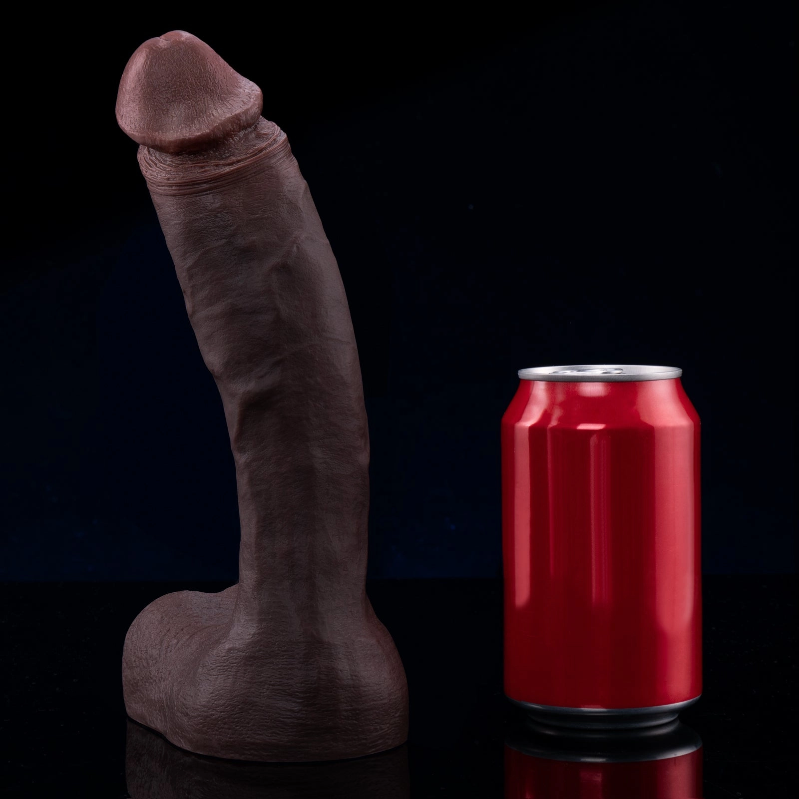 QUTOYS 9.2in Handmade Realistic Silicone Dildo-Black