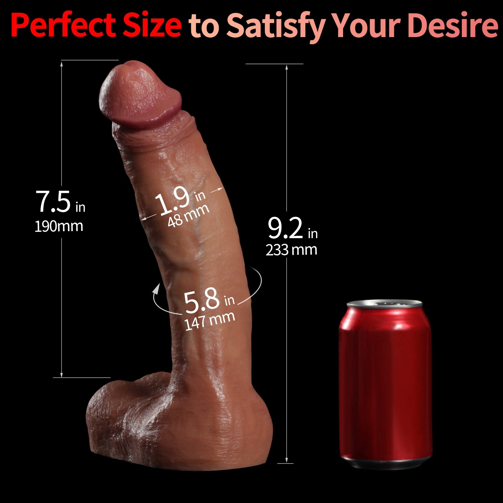 QUTOYS 9.2in Handmade Realistic Silicone Dildo-Flesh