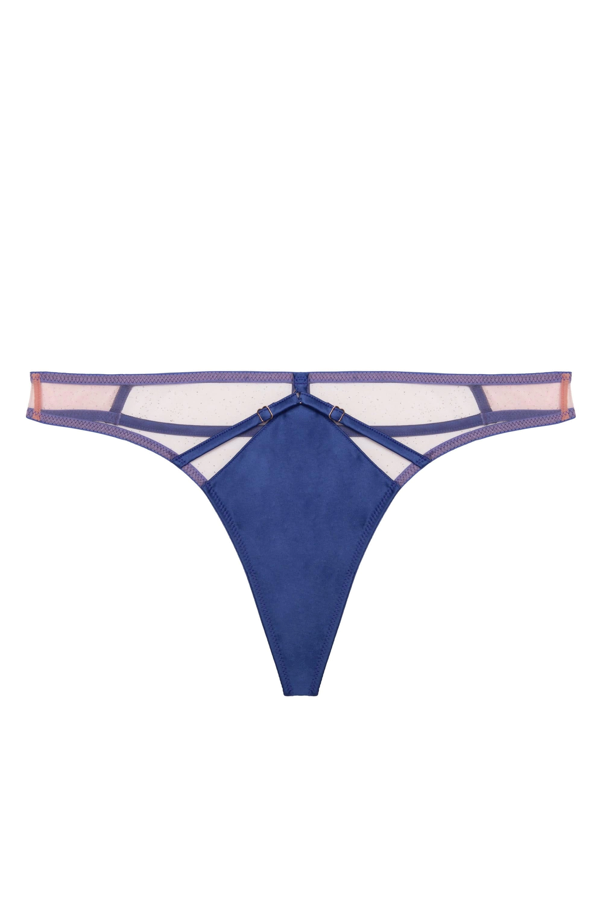 Ramona Cobalt Blue Caged Open Back Thong