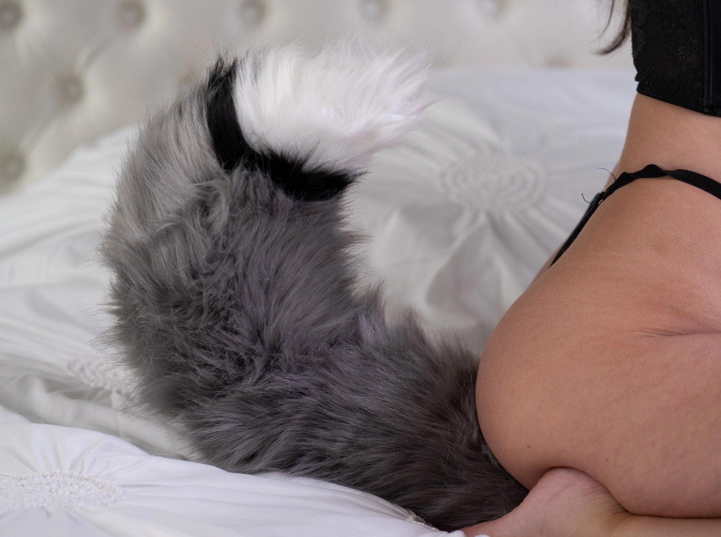 Silver 23 Inches Fox Tail