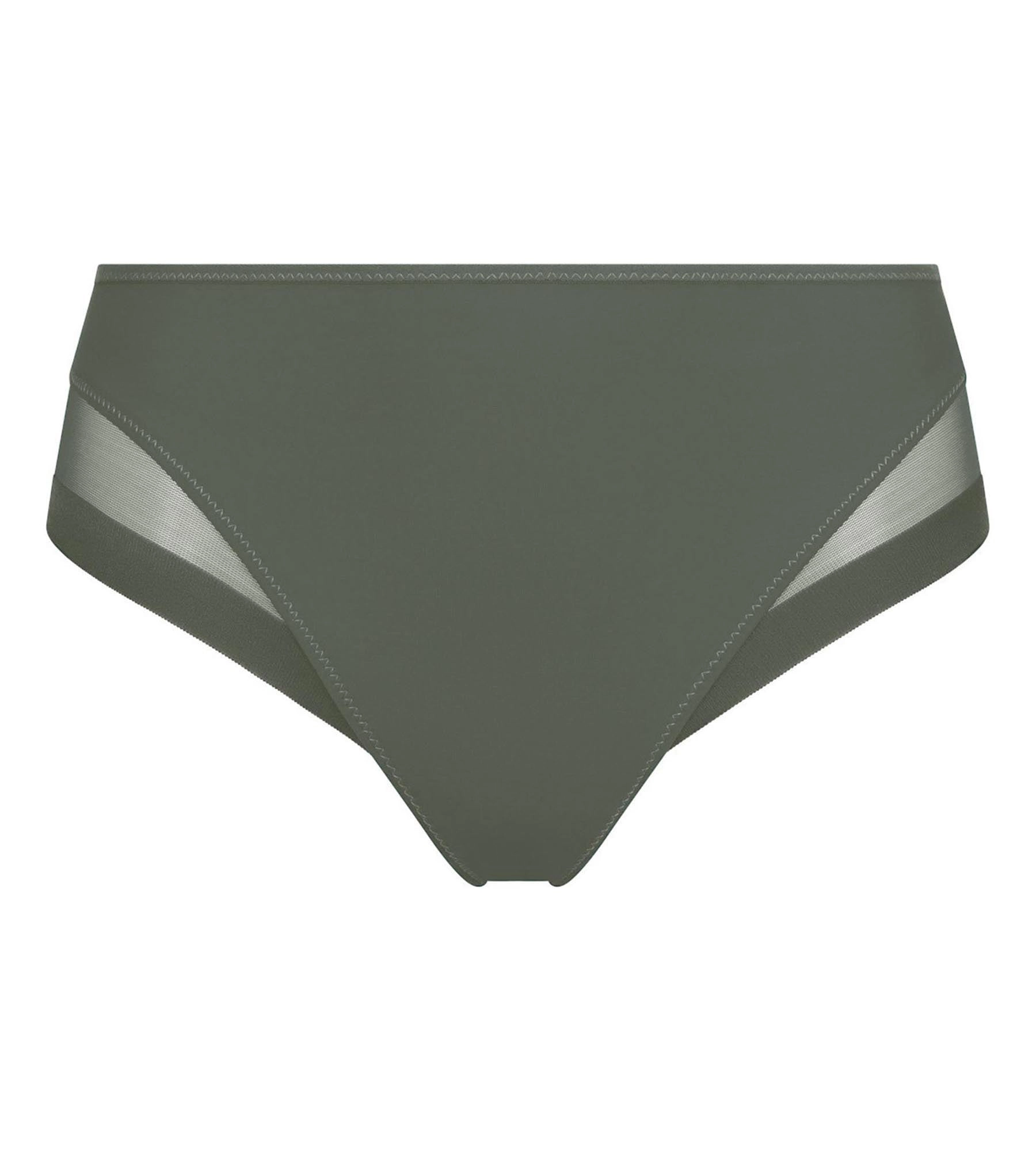 Slip femme en microfibre et tulle Vert Tennis Dim Generous